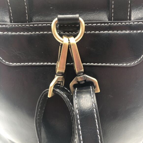 Walasa Love Bag Black Leather Convertible Backpack Shoulder Bag Handbag